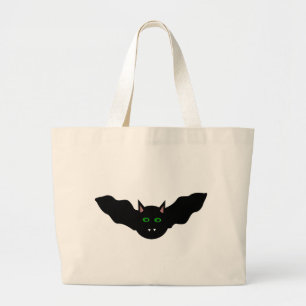 Bolsa Tote Grande Gato Vampiro Diante do Bat Halloween