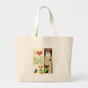Bolsa Tote Grande Gatos de Rua Design de Cartoon Retro para Boliche