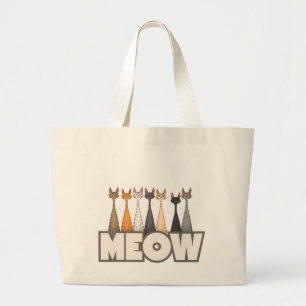 Bolsa Tote Grande Gatos Engraçados Espiando Arte Gráfica de Humor
