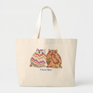 Bolsa Tote Grande Gatos Gordos - Bolsa-Eu Adoro Gatos-2