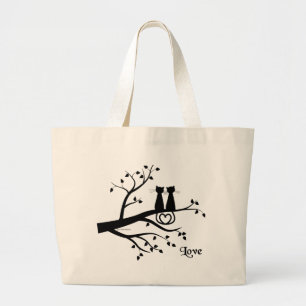 Bolsa Tote Grande Gatos no amor