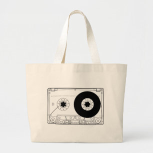 Bolsa Tote Grande gaveta gráfica retro do t-shirt do vintage da