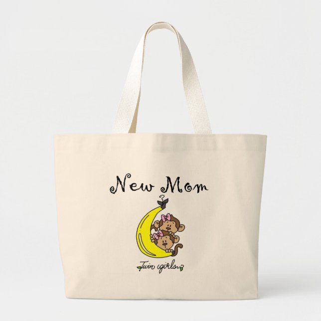 Bolsa Tote Grande Gêmeas Novas T-shirts e presentes (Frente)