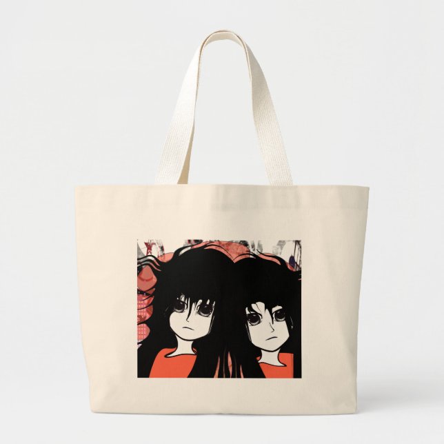 Bolsa Tote Grande Gêmeos Animes (Frente)