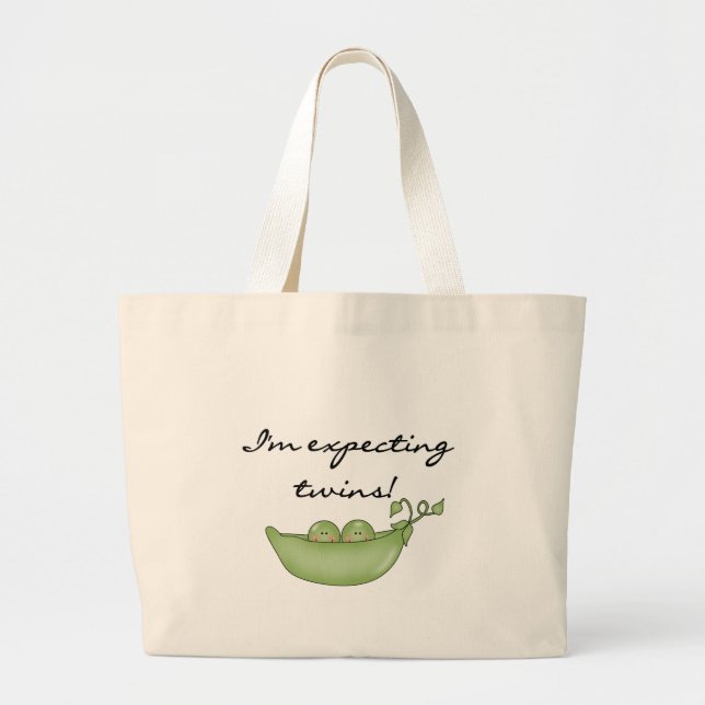 Bolsa Tote Grande Gêmeos esperados - Ervilhas em um Pod (Frente)