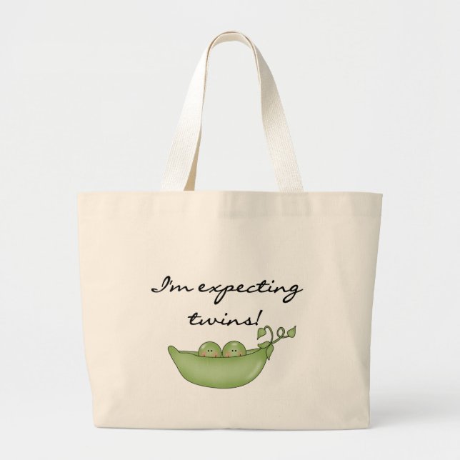 Bolsa Tote Grande Gêmeos esperados - Ervilhas em um Pod (Frente)