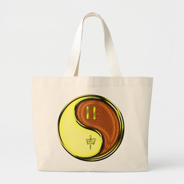 Bolsa Tote Grande Gêmeos & Macaco de Madeira (Frente)