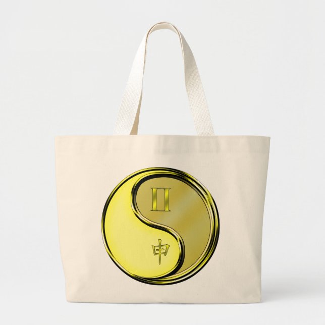 Bolsa Tote Grande Gêmeos & Macaco de Metal (Frente)