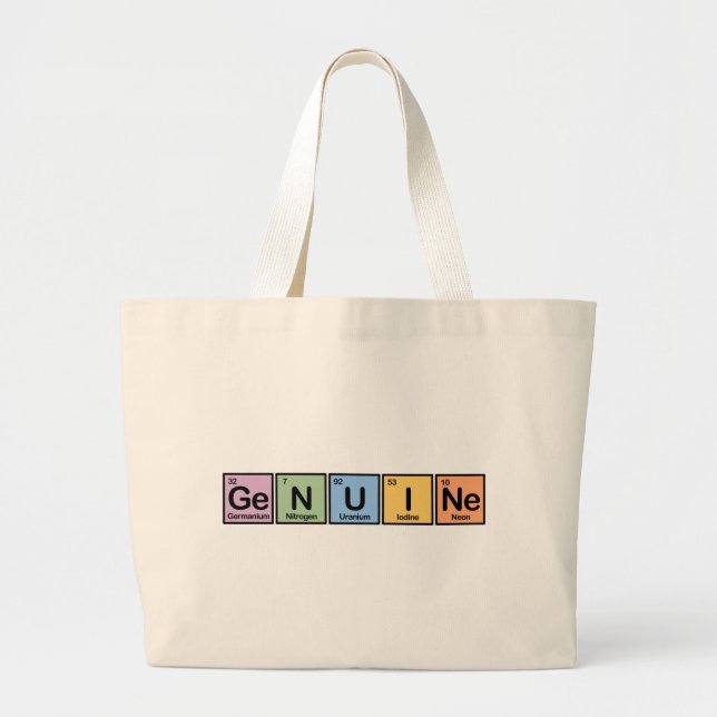 Bolsa Tote Grande Genuíno feito dos elementos (Frente)