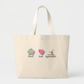 Bolsa Tote Grande Ginástica do amor da paz