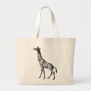 Bolsa Tote Grande Girafa antiga no Tote Bag