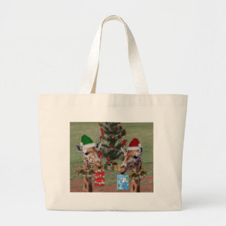 Bolsa Tote Grande Girafas do Natal