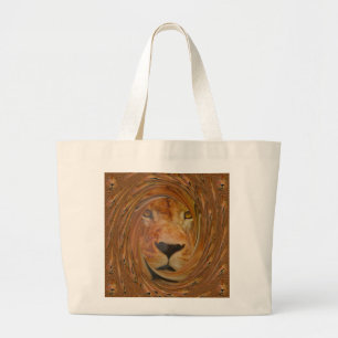 Bolsa Tote Grande Giro Leão Majestoso: Um Design Real