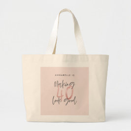 Bolsa Tote Grande Glitter rosa feminino moderno e elegante aniversár