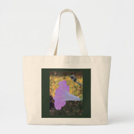 Bolsa Tote Grande Glória-da-manhã Rosa e Dourado Brilhante