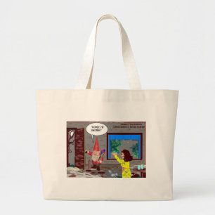 Bolsa Tote Grande Gnomo Cartoon Engraçado Oferta Camisetas Cartões
