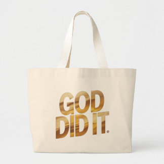 Bolsa Tote Grande God Did It – Faith-Inspired Christian Tote Bag