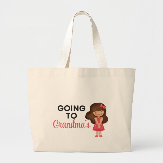 Bolsa Tote Grande Going to Grandma’s Tote – Brunette Granddaughter (Frente)