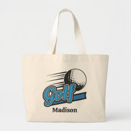 Bolsa Tote Grande Golf de Nome Personalizado
