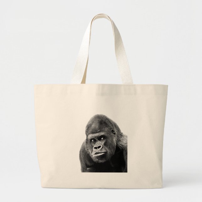 Bolsa Tote Grande Gorila Branca Negra (Frente)