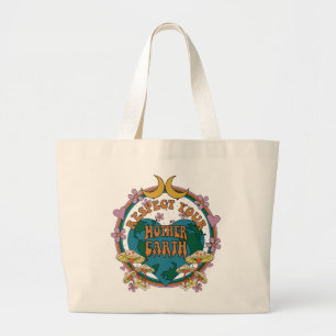 Bolsa Tote Grande Gráfico da Terra-Mãe Retro dos anos 70