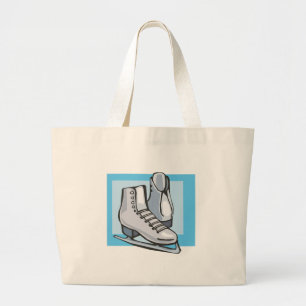 Bolsa Tote Grande gráfico de skates de gelo branco