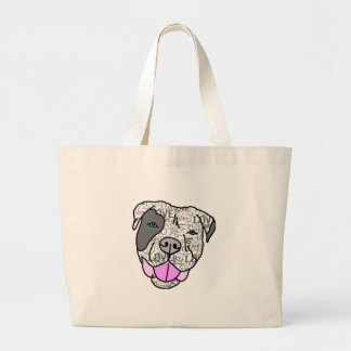 Bolsa Tote Grande Gráfico original & à moda do amor do pitbull