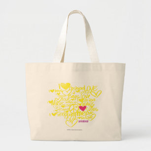 Bolsa Tote Grande Grafites magentas/amarelo