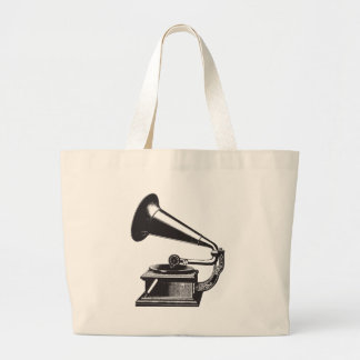 Bolsa Tote Grande Gramofone do vintage