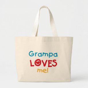 Bolsa Tote Grande Grampa me ama T-shirts e presentes