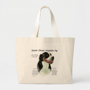 Bolsa Tote Grande Grande Design de História do Cachorro na Suíça