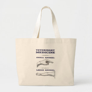 Bolsa Tote Grande Grande e cómico veterinário animal pequeno