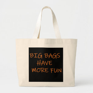 Bolsa Tote Grande Grandes bolsas têm textos mais divertidos em preto