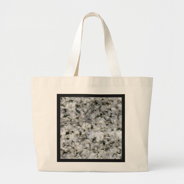 Bolsa Tote Grande Granite Rock White com Quadro Preto (Frente)