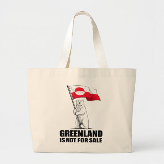 Bolsa Tote Grande Greenland Is Not for Sale Polar Bear With Flag
