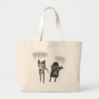 Bolsa Tote Grande Greyhound "Cortando a cara" Tote Bag