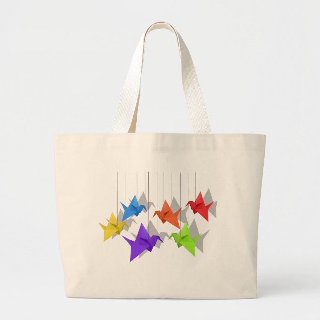 Bolsa Tote Grande Gruas de papel (Frente)