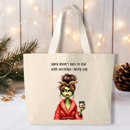 Bolsa Tote Grande Grumpy Green Furry Women ama café