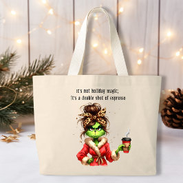 Bolsa Tote Grande Grumpy Green Furry Women ama café