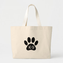 Bolsa Tote Grande Grunge Cachorro Distante Pata K-9