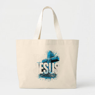 Bolsa Tote Grande Grupo Jesus Tote Bag Christian Cross Design