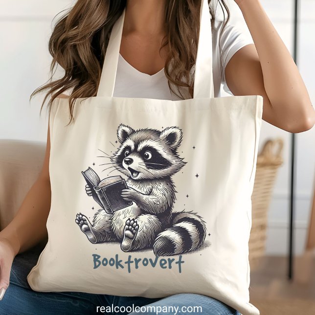 Bolsa Tote Grande Guaxinim Livrótico Divertido  (Criador carregado)