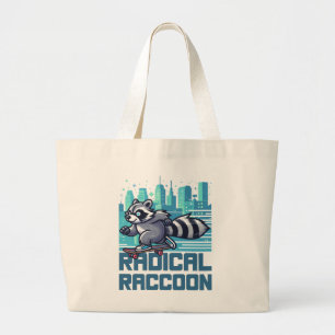 Bolsa Tote Grande Guaxinim Radical Praticante de Skate Urbano