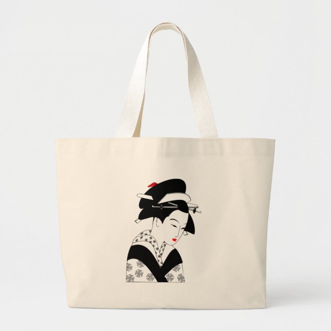 Bolsa Tote Grande Gueixa japonesa (Frente)
