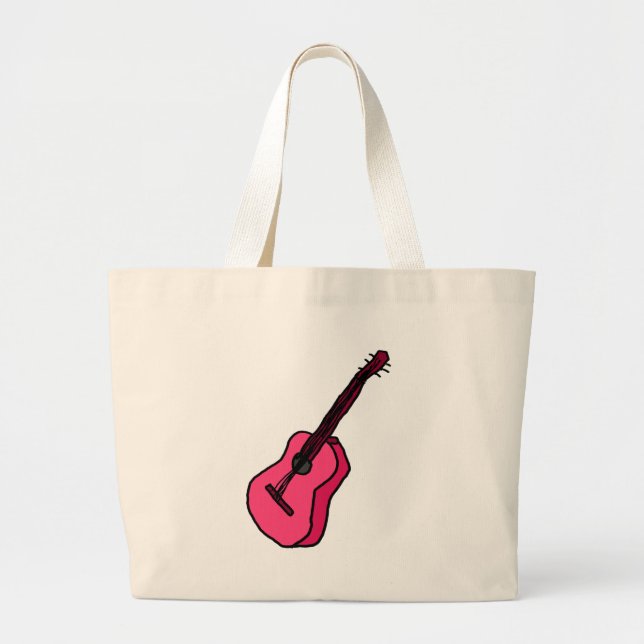 Bolsa Tote Grande Guitarra em pink (Frente)