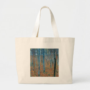 Bolsa Tote Grande Gustav Klimt Floresta de Faia Arte Fino Vintage