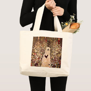 Bolsa Tote Grande Gustav Klimt Garden Path Painting, Tonturas Terres