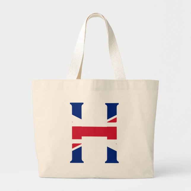 Bolsa Tote Grande H Monograma sobreposto ao jtcnt Union Jack Flag (Frente)