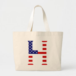 Bolsa Tote Grande H Monograma sobreposto no U Flag jtcnt