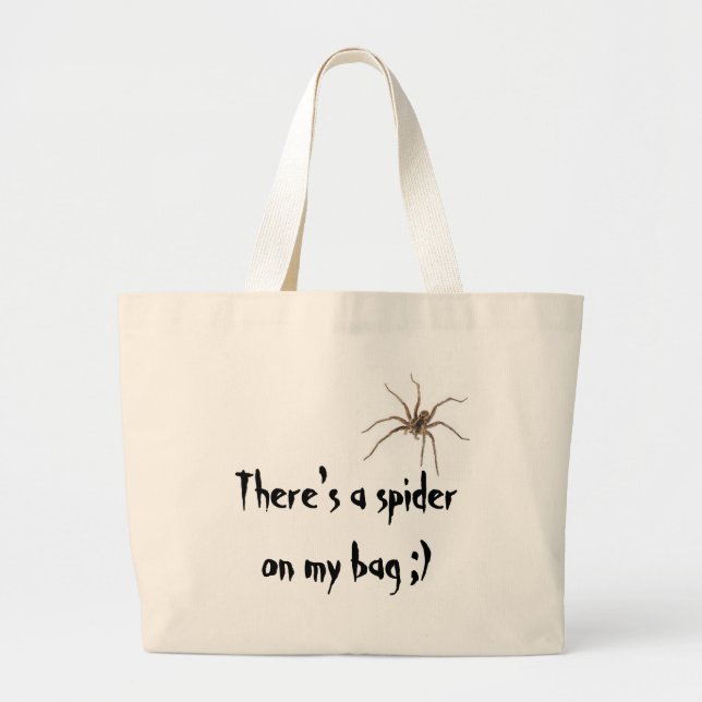 Bolsa Tote Grande Há uma aranha em meu saco;) (Frente)